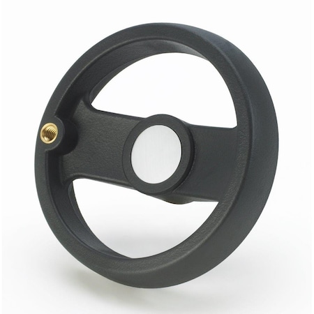 6.30 Diameter, Two Spoke Plastic Handwheel With Revolving Handle